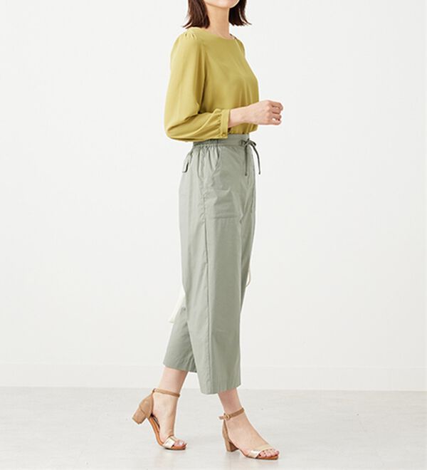 BELLUNA（ベルーナ）の「【店舗・ネット限定】サラリ綿混ベイカーワイドパンツ（ワイドパンツ・ガウチョ）」｜詳細画像