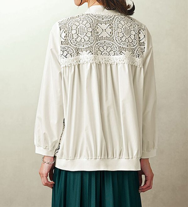 BELLUNA（ベルーナ）の「ケミカルレース使い切替デザインブルゾン（ブルゾン）」｜詳細画像