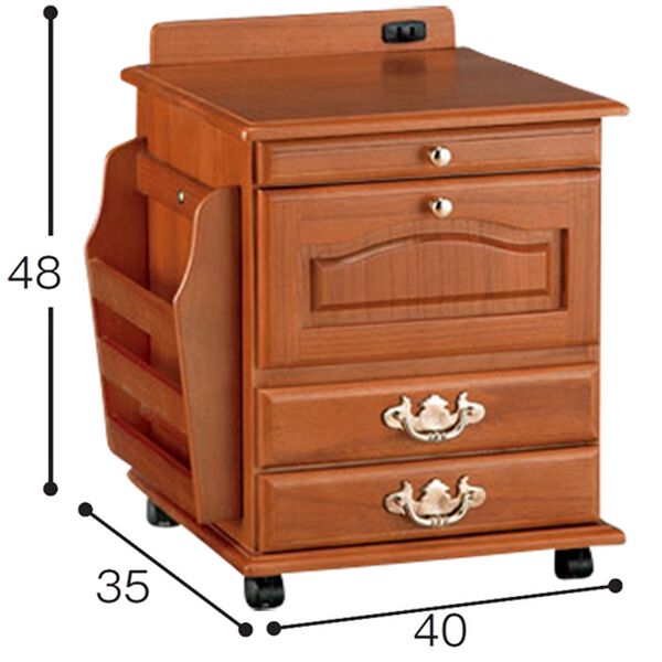 「天然木リビングワゴン（収納ケース・収納ボックス）」｜詳細画像