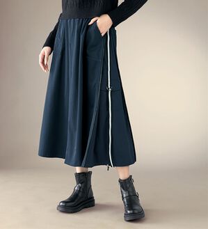 ルフラン（ルフラン）の「配色デザインスカート＜フレティ＞（ロングスカート）」｜ネイビー系