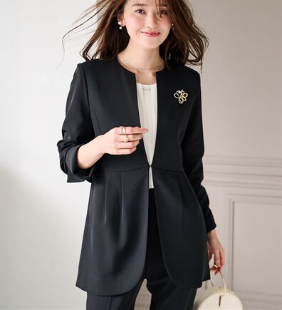 RANAN（ラナン）の「＜２点セット＞ラウンドヘムジャケットセットアップ（パンツスーツ）」