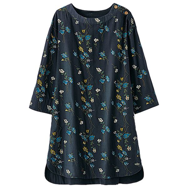 BELLUNA（ベルーナ）の「風が通り抜けるダブルガーゼプリントチュニック（チュニック）」｜詳細画像