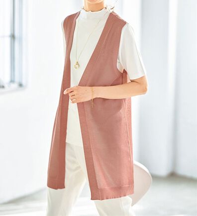 BELLUNA（ベルーナ）の「メッシュ編涼やかジレアンサンブル（ジレ）」