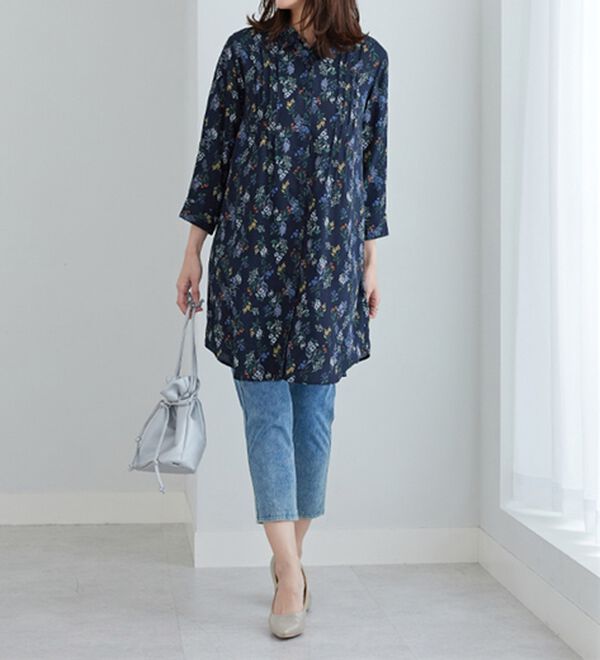 BELLUNA（ベルーナ）の「レーヨン素材ピンタック使いワンピース（その他ワンピース）」｜詳細画像