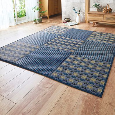 「厚みが選べるはっ水ふっくらコンパクトい草ラグ（い草ラグ）」