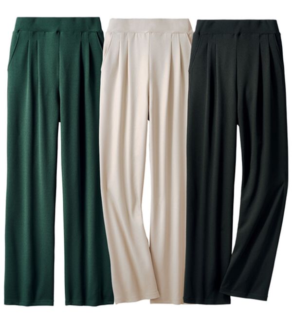 ルフラン（ルフラン）の「【３本組】ストレッチ素材ワイドパンツ（ワイドパンツ・ガウチョ）」｜3本組