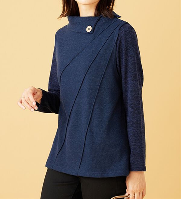 BELLUNA（ベルーナ）の「【2点セット】裏起毛素材衿デザインアンサンブル（アンサンブル）」｜詳細画像