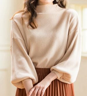 alotta（アロッタ）の「もっちりパフ袖リブニット（ニット・セーター）」｜詳細画像