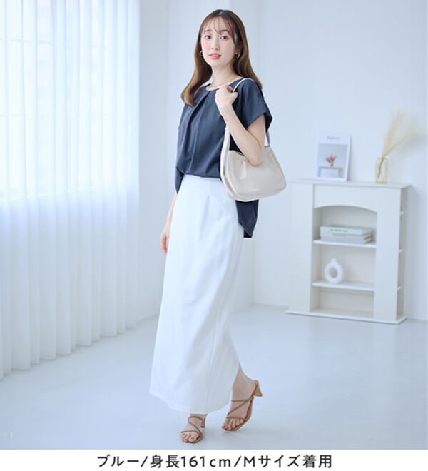 alotta（アロッタ）の「ひんやりタックデザインＴシャツ（カットソー）」｜詳細画像