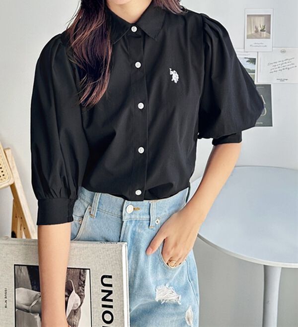 GeeRA（ジーラ）の「【Ｕ．Ｓ．　ＰＯＬＯ　ＡＳＳＮ．】ボリューム袖シャツブラウス（ブラウス）」｜詳細画像