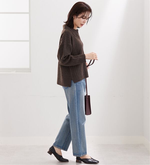 BELLUNA（ベルーナ）の「スキッパー衿編地変化ニットプルオーバー（ニット・セーター）」｜詳細画像