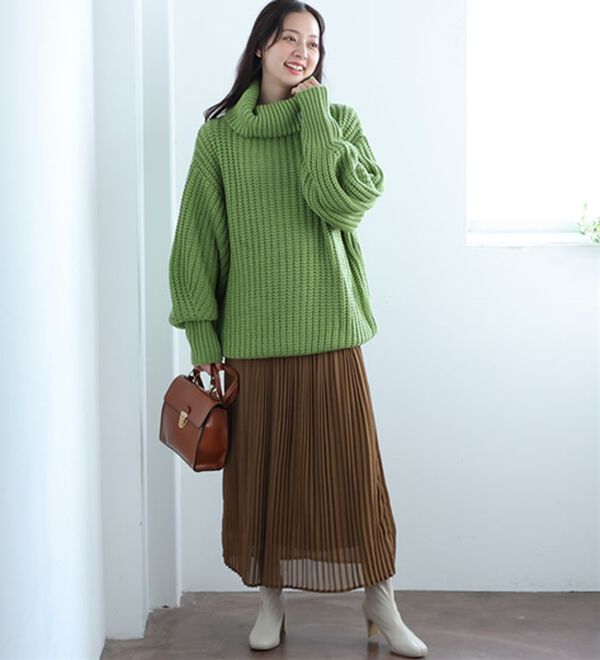 A HAPPY MARILYN（アハッピーマリリン）の「【Ｌ～４Ｌ】カラーを楽しむおしゃゆるチャンキーニット（ニット・セーター）」｜詳細画像