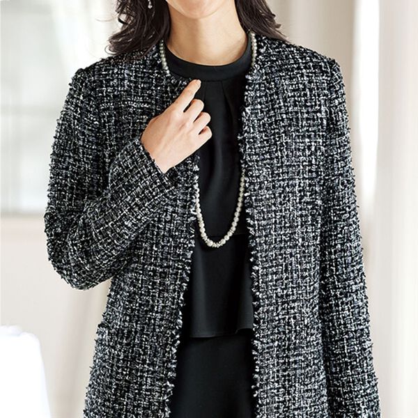 BELLUNA（ベルーナ）の「【３点セット】ツイード素材ロングジャケットパンツ３点セット（その他スーツ）」｜詳細画像