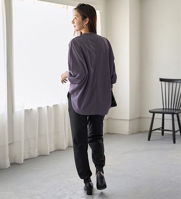 BELLUNA（ベルーナ）の「Ｔシャツ感覚なのにきちんとブラウス見え！カットジョーゼットプルオーバー（ブラウス）」｜詳細画像