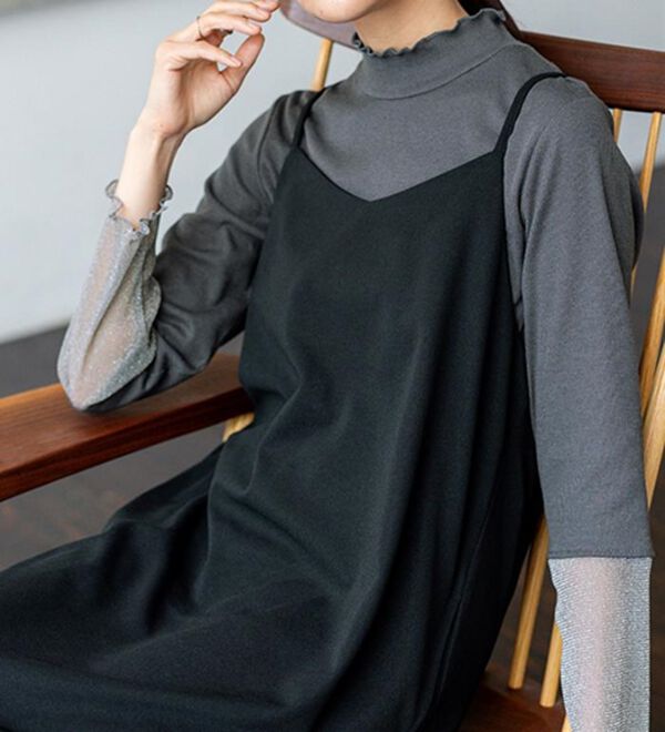 BELLUNA（ベルーナ）の「【2点セット】袖切替プルオーバー付ワンピアンサンブル（その他ワンピース）」｜詳細画像
