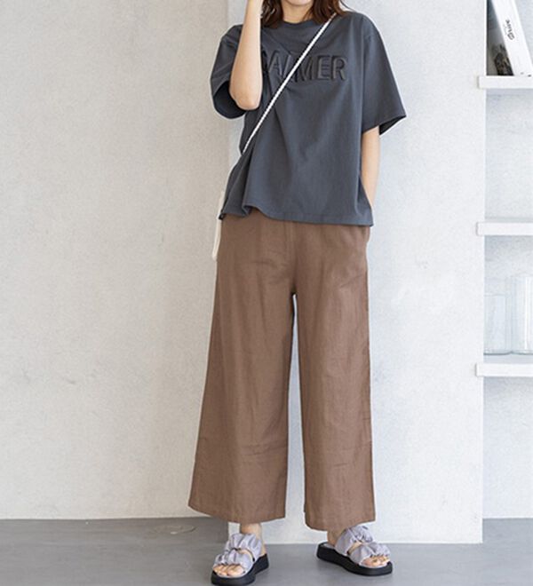 GeeRA（ジーラ）の「麻入りリラックスワイドパンツ（ワイドパンツ・ガウチョ）」｜詳細画像