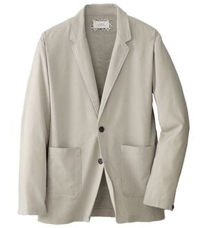 「麻入りサラッとテーラードジャケット（メンズジャケット）」｜サンドベージュ