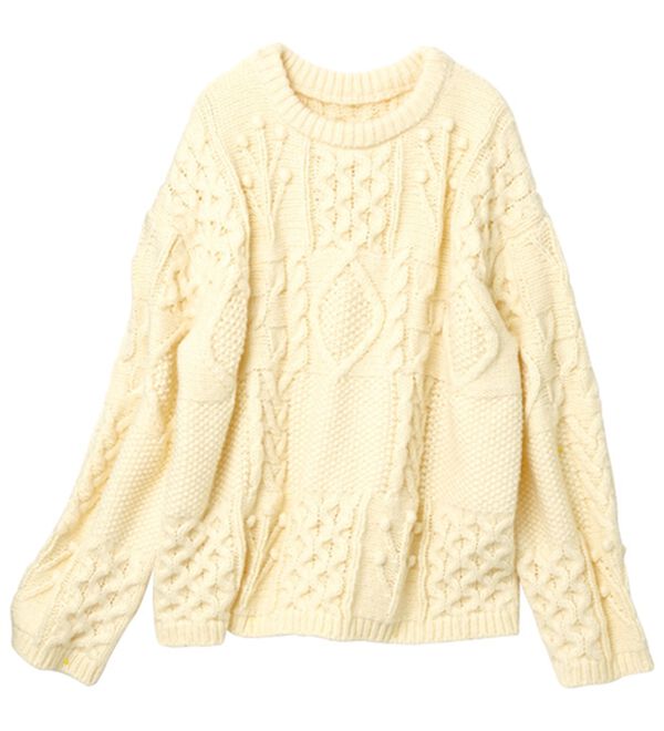 RANAN（ラナン）の「パッチワークケーブル編ニット（ニット・セーター）」｜詳細画像