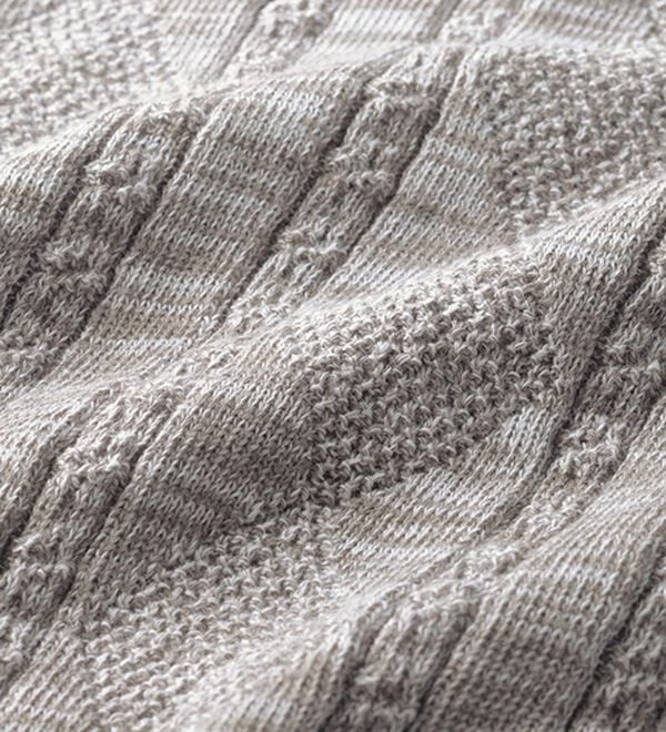 「＜ヘリンボーンクラブ＞日本製ダイヤ柄ニットポロシャツ（メンズポロシャツ）」｜詳細画像