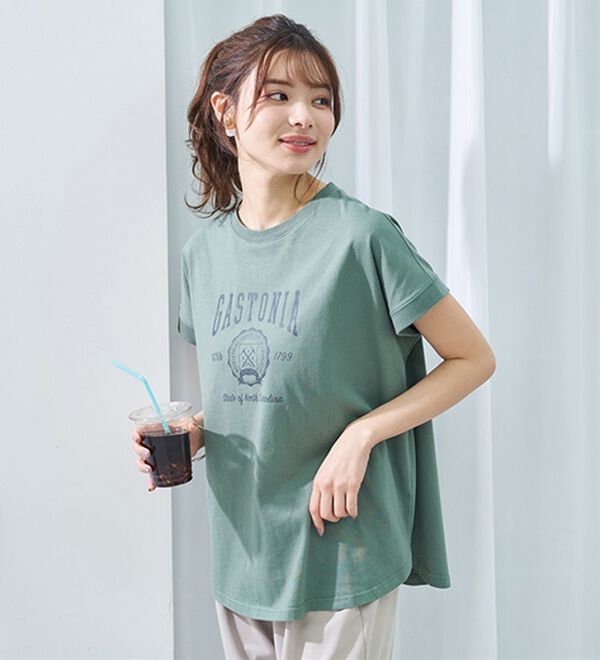 BELLUNA（ベルーナ）の「ひんやリッチコットン大人のゆったりドルマンＴシャツ（カットソー）」｜詳細画像