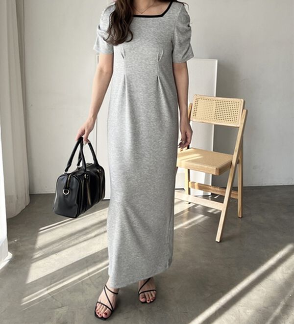 GeeRA（ジーラ）の「バックオープン配色リブワンピース（その他ワンピース）」｜詳細画像