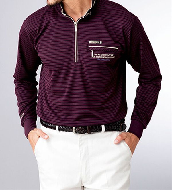 「【３色組】＜ダンロップ・リファインド＞シャドーボーダーエレガントシャツ（メンズカットソー）」｜3色組