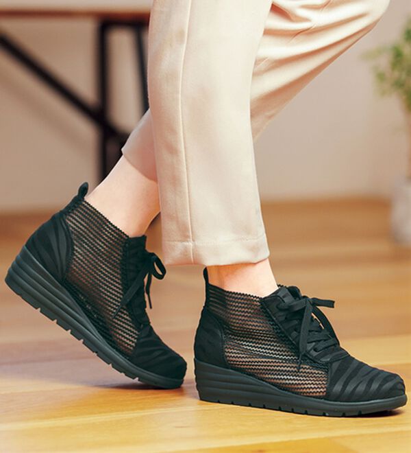 ルフラン（ルフラン）の「ゼブラ柄ストレッチメッシュシューズ（フラットシューズ）」｜詳細画像