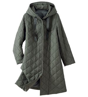 ルフラン（ルフラン）の「ワッシャー素材中わたロングコート（ロングコート）」｜カーキ系