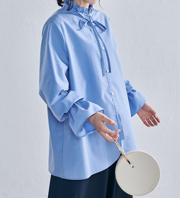 RANAN（ラナン）の「プチフリルリボン付きブラウス（ブラウス）」｜詳細画像