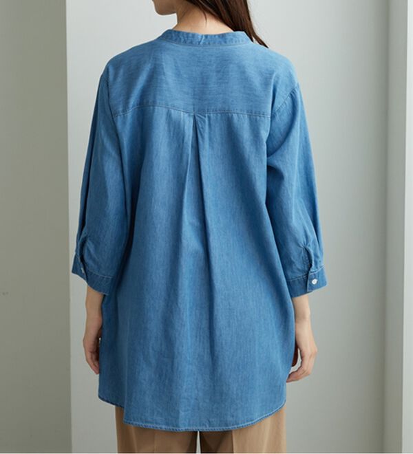 BELLUNA（ベルーナ）の「やわらかデニム素材シャツチュニック（チュニック）」｜詳細画像