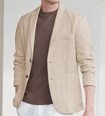 「夏を楽しむ麻１００％テーラードジャケット（メンズジャケット）」
