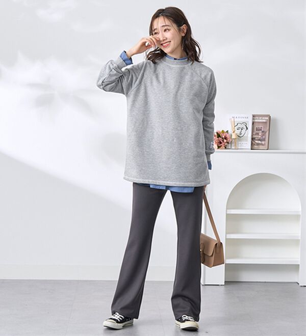 BELLUNA（ベルーナ）の「シュッと体型カバー！ジャストフィットフレアーパンツ（フルレングスパンツ）」｜詳細画像