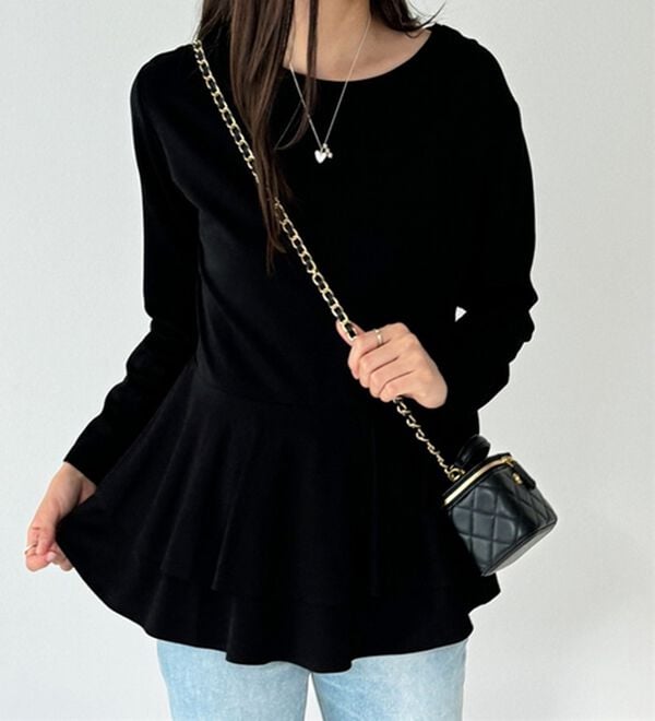 GeeRA（ジーラ）の「きれいめポンチペプラムティアードカットソー（カットソー）」｜詳細画像