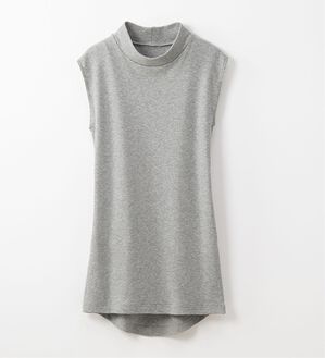 LAVIENNE（ラヴィエンヌ）の「綿１００％吸湿発熱あったかインナー　ハイネックノースリーブインナー（肌着・インナーウェア）」｜杢グレー