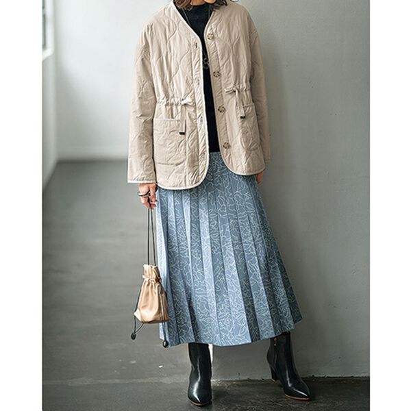 BELLUNA（ベルーナ）の「花柄ジャカードフレアーニットスカート（ロングスカート）」｜詳細画像