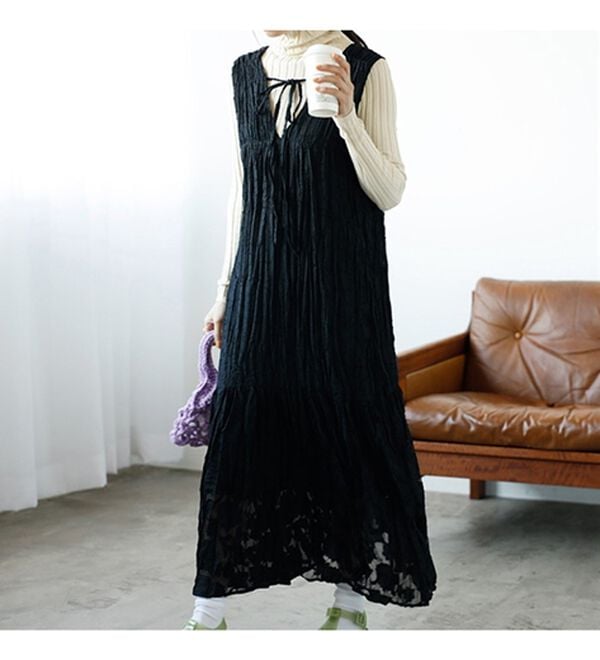 GeeRA（ジーラ）の「フラワージャカードノースリーブワンピース（その他ワンピース）」｜詳細画像