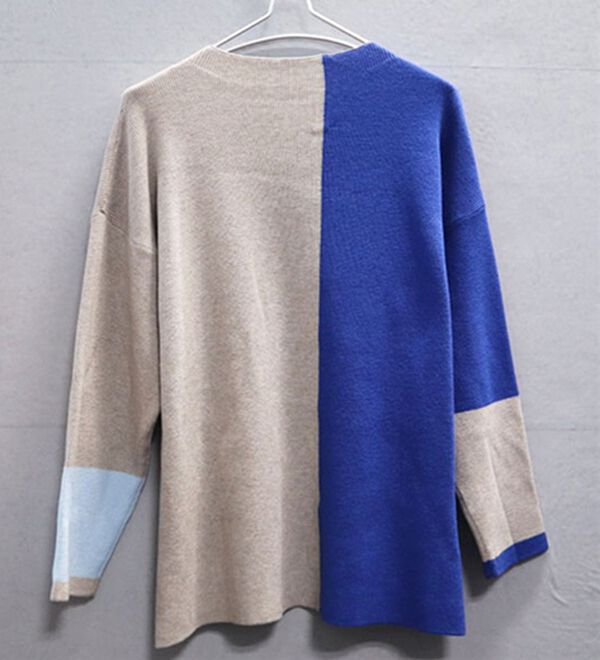 BELLUNA（ベルーナ）の「配色デザインニットプルオーバー（チュニック）」｜詳細画像