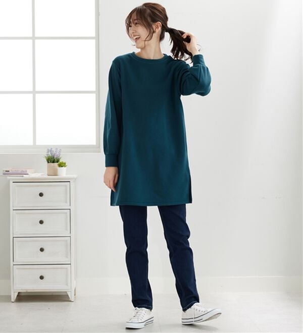 BELLUNA（ベルーナ）の「ふんわり素材軽ぽかチュニックワンピ―ス（チュニックワンピース）」｜詳細画像