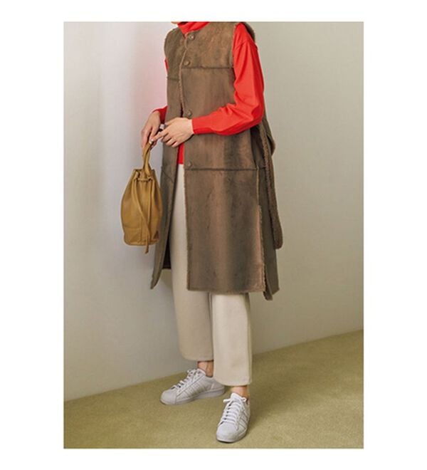 VINNO（ヴィノ）の「マルチウェイフェイクムートンファーコート（ロングコート）」｜詳細画像