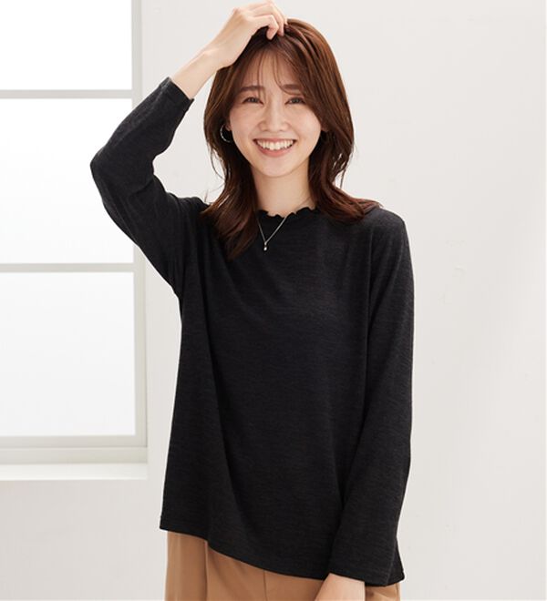 BELLUNA（ベルーナ）の「【2点セット】ブークレ素材ポケットデザインアンサンブル（アンサンブル）」｜詳細画像