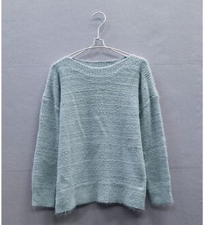 BELLUNA（ベルーナ）の「シャギーニットボートネックプルオーバー（ニット・セーター）」｜サックス