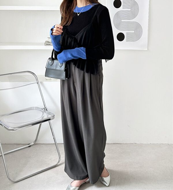 GeeRA（ジーラ）の「指穴配色デザイン柔らかリブニット（ニット・セーター）」｜詳細画像