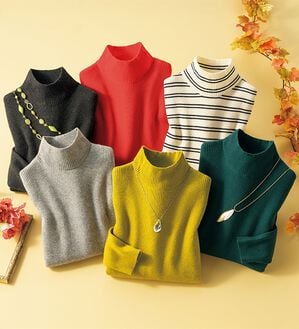 ルフラン（ルフラン）の「重ね着にぴったり！ミセスの為のリブニット（ニット・セーター）」｜詳細画像