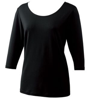 「＜ピップエレキバン&times;コムルヴァン・オム＞コリに効く！着るピップエレキバン（肌着・インナーウェア）」｜ブラック(女性用七分袖丸首)