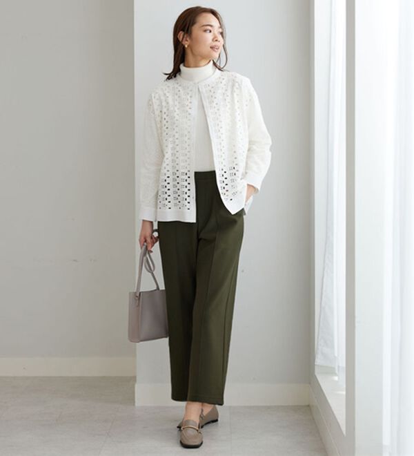 BELLUNA（ベルーナ）の「【快適Ｌａｂ．】裏起毛ジョーゼット素材ワイドパンツ（ワイドパンツ・ガウチョ）」｜詳細画像