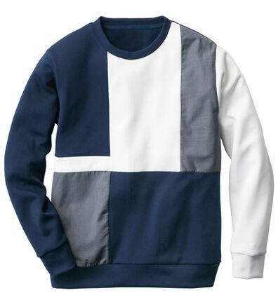 「パネル切替ミラノリブトレーナー（メンズトレーナー）」