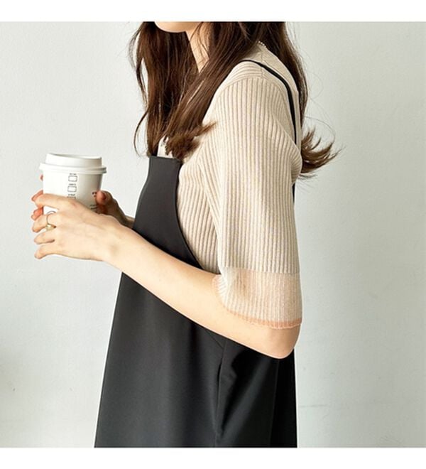 GeeRA（ジーラ）の「『ドラマ着用商品』 袖口シアーリブニット（ニット・セーター）」｜詳細画像