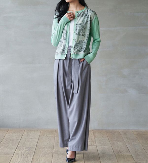 RANAN（ラナン）の「スカーフプリントニットカーディガン（ニットカーディガン）」｜詳細画像