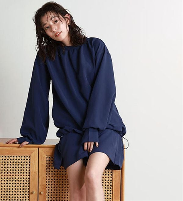 Pierrot（ピエロ）の「【速乾機能付】ギャザートップスラッシュガード（チュニック）」｜詳細画像