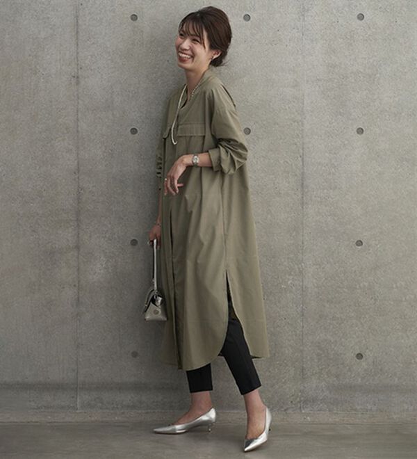 BELLUNA（ベルーナ）の「胸ポケット付キーネックシャツワンピース（チュニック）」｜詳細画像